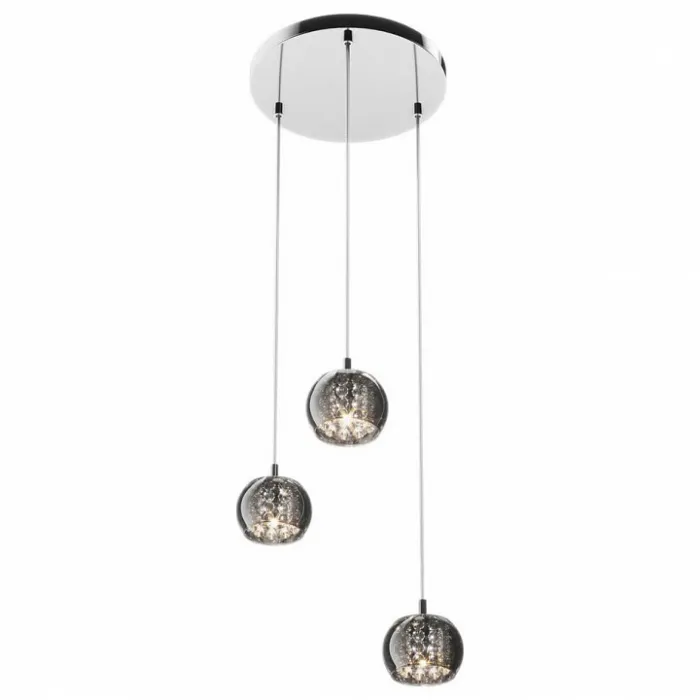 Подвесной светильник Zumaline Crystal P0076-03M-B5FZ Цвет плафонов серый Цвет арматуры хром от ImperiumLoft