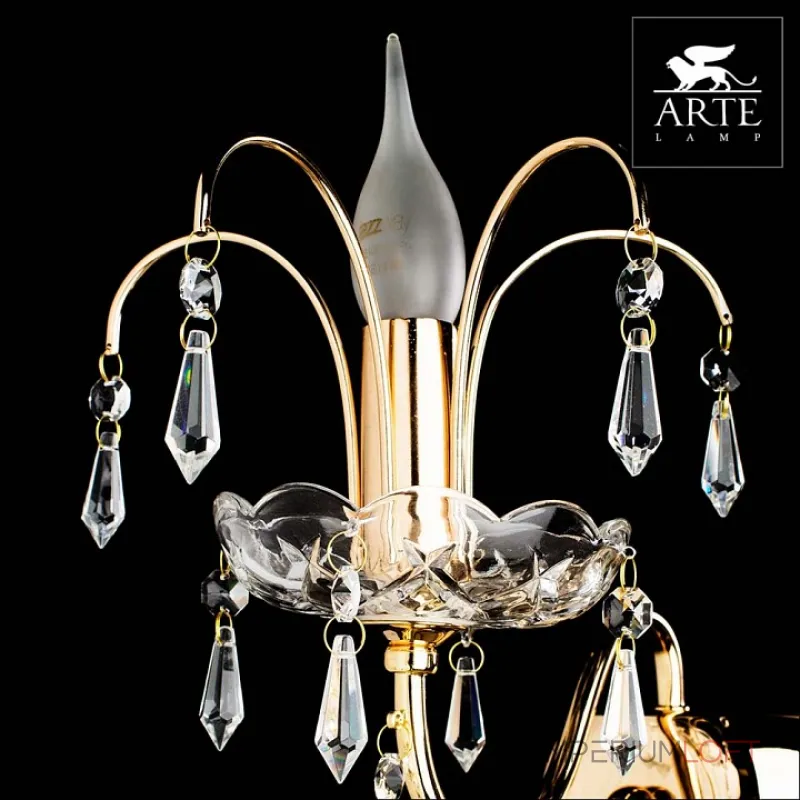 Бра Arte Lamp Sparkles A3054AP-1GO Цвет арматуры золото Цвет плафонов прозрачный