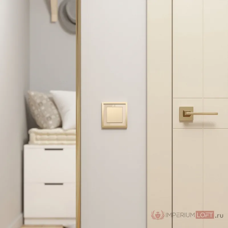 Рамка на 1 пост Werkel Baguette айвори/латунь W0012851 от ImperiumLoft