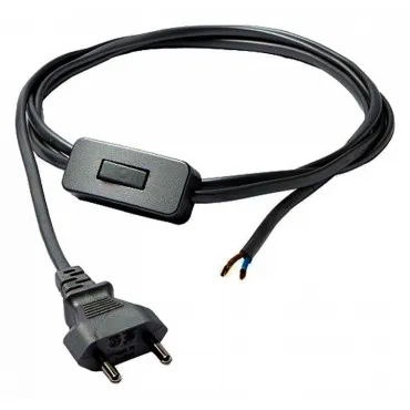 Сетевой провод с выключателем  Nowodvorski Cameleon Cable WITH SWITCH BL 8611 цвет арматуры черный от ImperiumLoft
