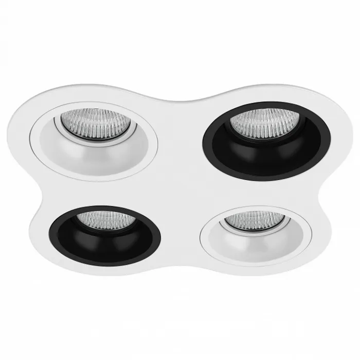 Встраиваемый светильник Lightstar Domino D64606070607 цвет арматуры черно-белый от ImperiumLoft