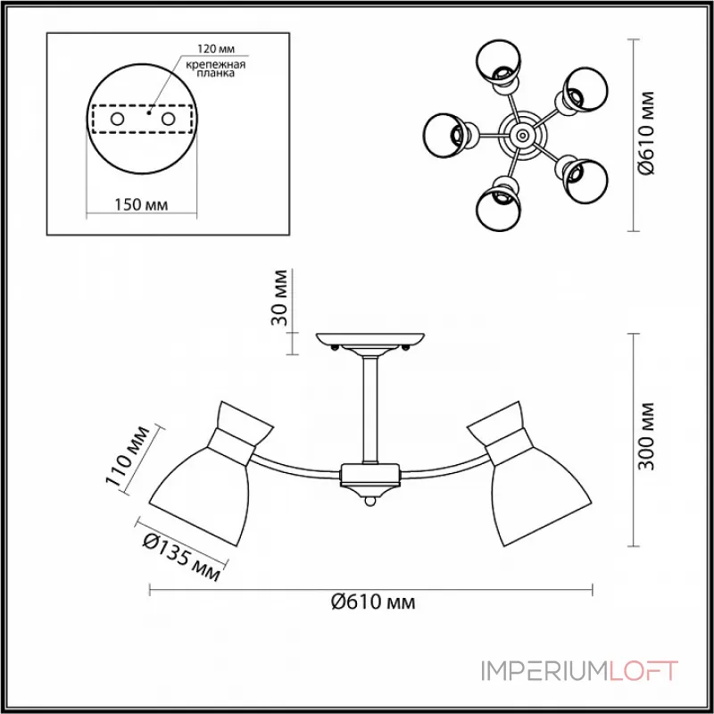 Потолочная люстра Lumion Wilma 4534/5C 