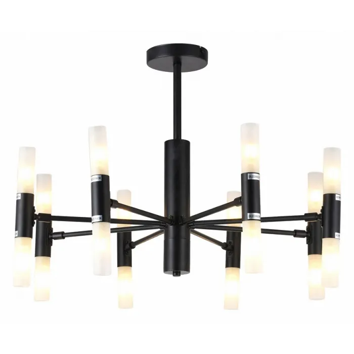 Люстра на штанге TopLight Jemimah TL1216D-08BL Цвет арматуры черный Цвет плафонов белый от ImperiumLoft