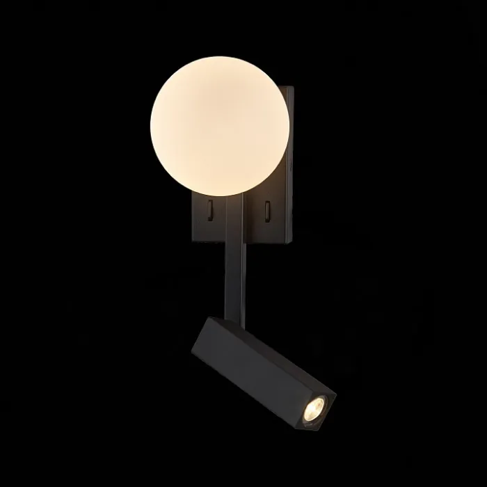 Бра с подсветкой ST-Luce Botelli SL1581.401.02 Цвет арматуры черный Цвет плафонов белый от ImperiumLoft