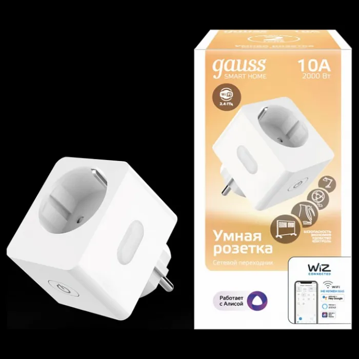 Розетка умная Gauss Smart Home 10А 5510122 от ImperiumLoft