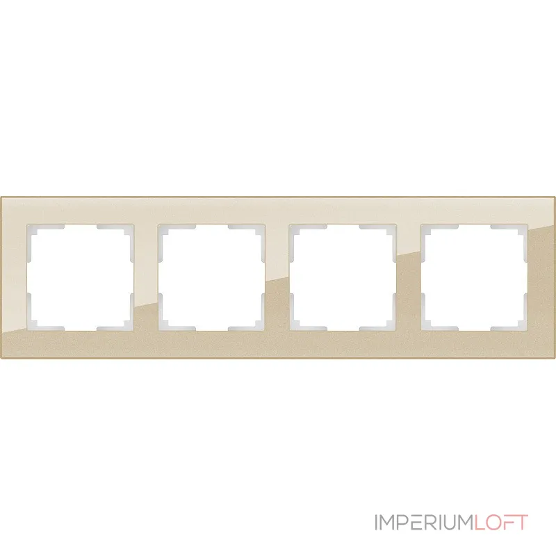 Рамка на 4 поста Werkel шампань,стекло W0041111