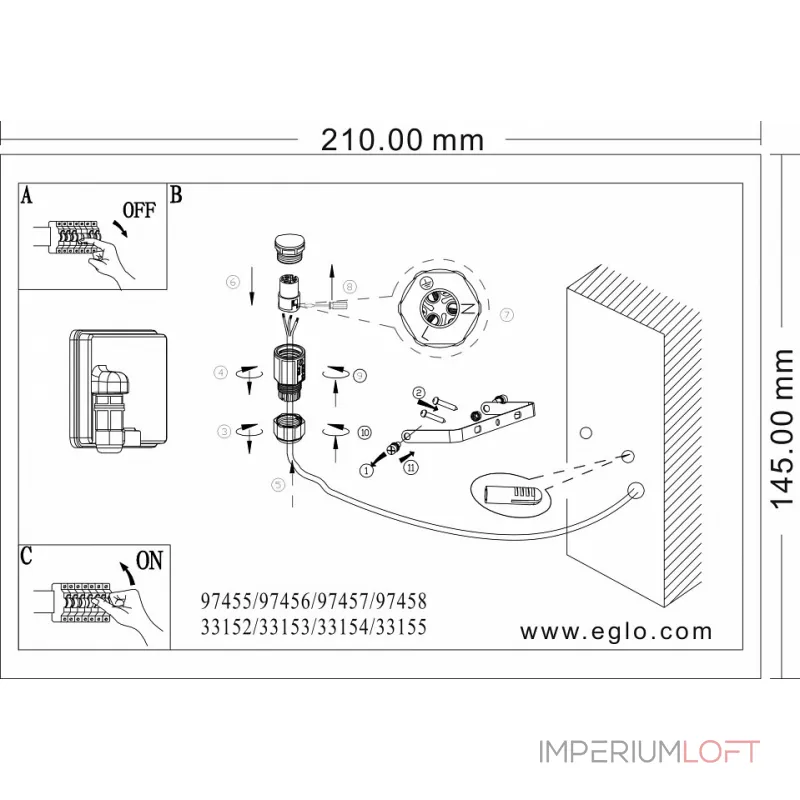 Светильник на штанге Eglo Faedo 3 97456 от ImperiumLoft Светильник на штанге Eglo Faedo 3 97456 от ImperiumLoft