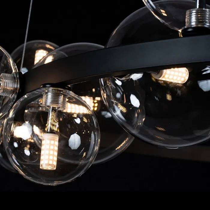 Подвесной светильник Loft it Molecule 10023/1200 Цвет арматуры черный Цвет плафонов прозрачный от ImperiumLoft