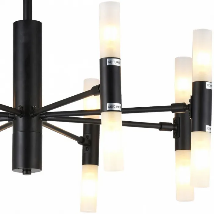 Люстра на штанге TopLight Jemimah TL1216D-08BL Цвет арматуры черный Цвет плафонов белый от ImperiumLoft