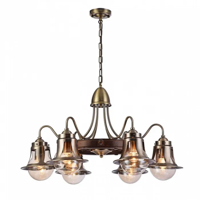 Подвесная люстра Omnilux Croce OML-50703-06 Цвет плафонов бронза Цвет арматуры коричневый от ImperiumLoft