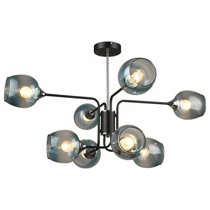 Потолочная люстра Imex 3564 MD.3564-8-S BK+CH цвет арматуры черный цвет плафонов серый от ImperiumLoft