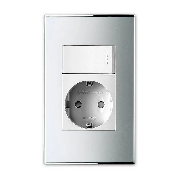 Розетка с заземлением Imex Parthenon Silver WRC 2337 цвет арматуры серебро от ImperiumLoft