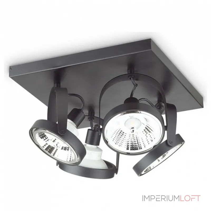 Спот Ideal Lux Glim GLIM PL4 SQUARE NERO Цвет плафонов черный Спот Ideal Lux Glim GLIM PL4 SQUARE NERO Цвет плафонов черный