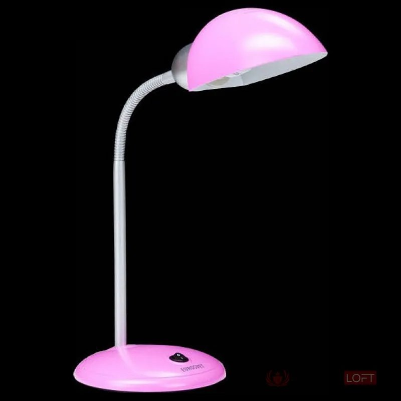Настольная лампа офисная Eurosvet 1926 1926 розовый Цвет арматуры хром Цвет плафонов розовый от ImperiumLoft