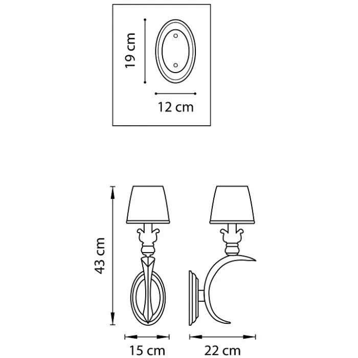 Бра Lightstar Antique 783611 Цвет арматуры бронза Цвет плафонов кремовый от ImperiumLoft
