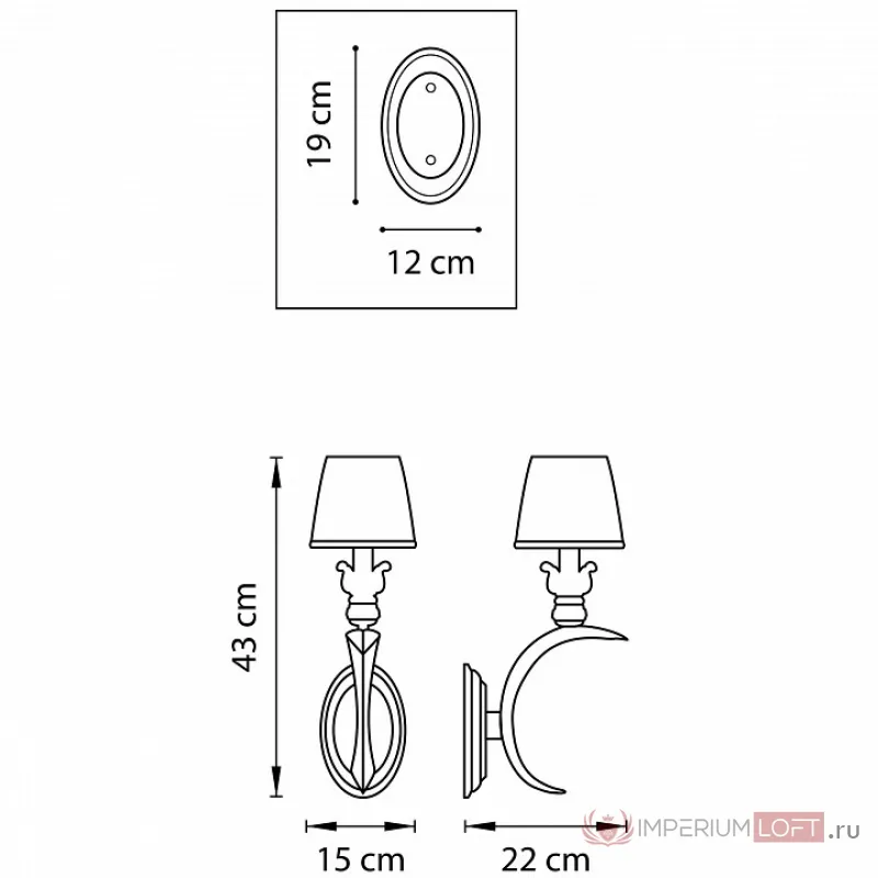 Бра Lightstar Antique 783611 Цвет арматуры бронза Цвет плафонов кремовый от ImperiumLoft