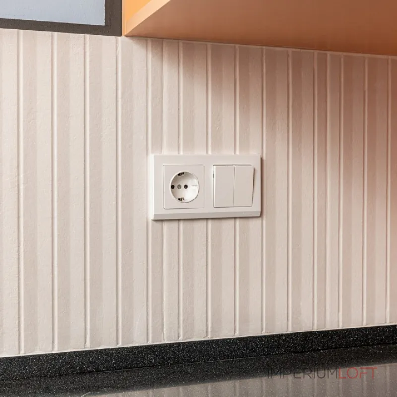 Выключатель двухклавишный без рамки Werkel белый W1120001