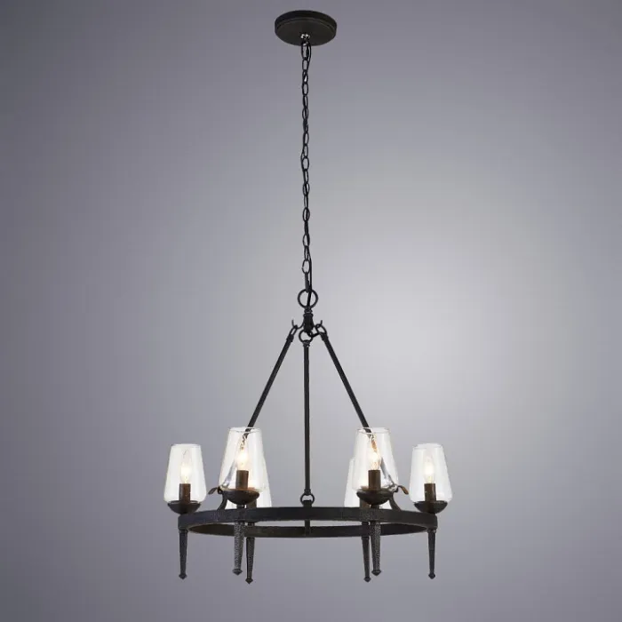 Подвесная люстра Arte Lamp 1722 A1722SP-6BA Цвет арматуры черный Цвет плафонов прозрачный от ImperiumLoft