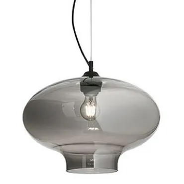 Подвесной светильник Ideal Lux Bistro&#039; BISTRO&#039; SP1 ROUND FUME&#039; Цвет арматуры черный Цвет плафонов серый