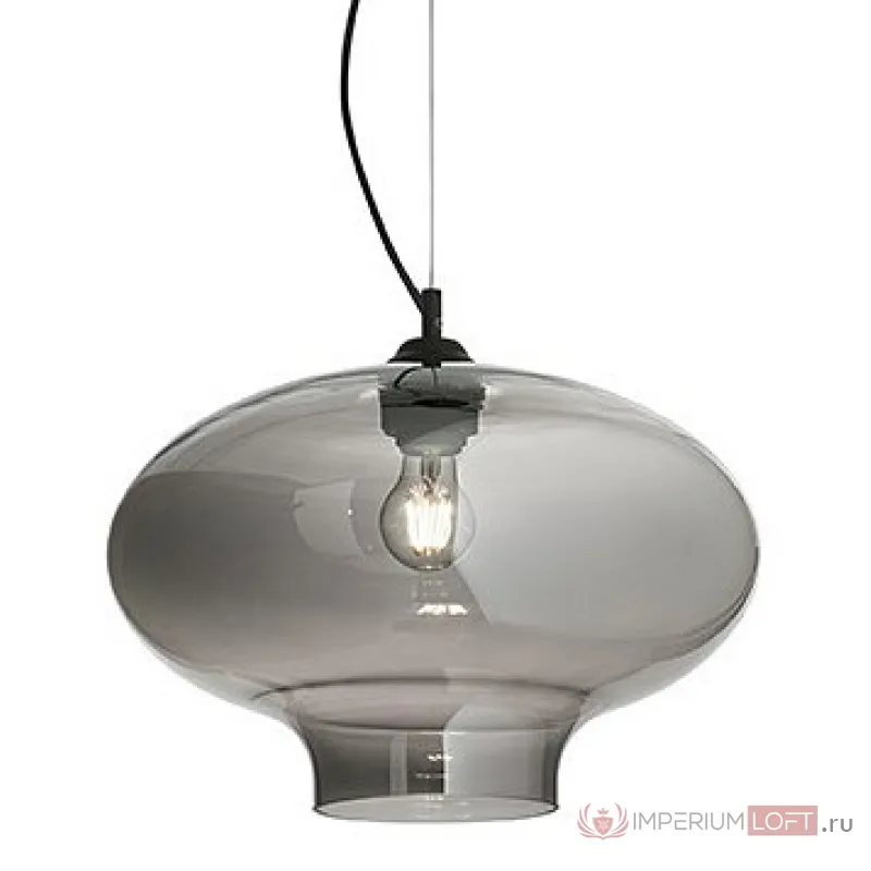 Подвесной светильник Ideal Lux Bistro&#039; BISTRO&#039; SP1 ROUND FUME&#039; Цвет арматуры черный Цвет плафонов серый от ImperiumLoft