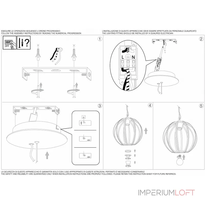 Подвесной светильник Ideal Lux Rosone Ceramica RONDO SP1 D40