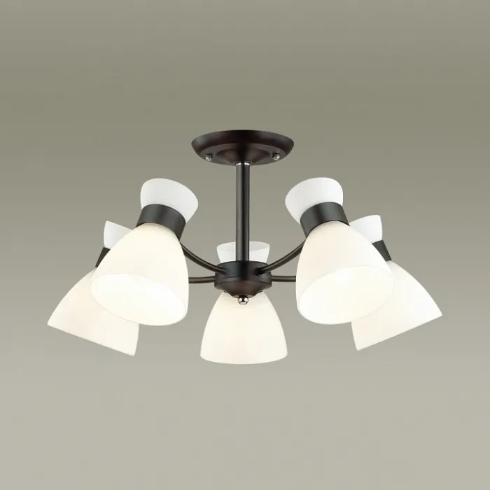 Люстра на штанге Lumion Wilma 4534/5C Цвет плафонов белый Цвет арматуры черный от ImperiumLoft