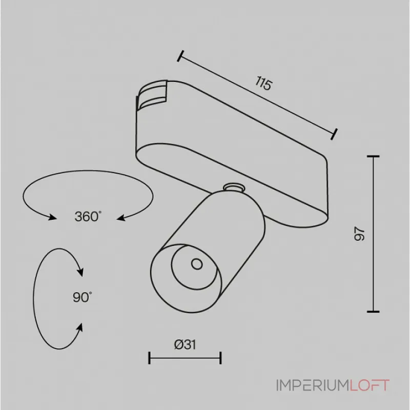 Трековый светильник Maytoni Focus LED TR103-1-5W3K-M-W