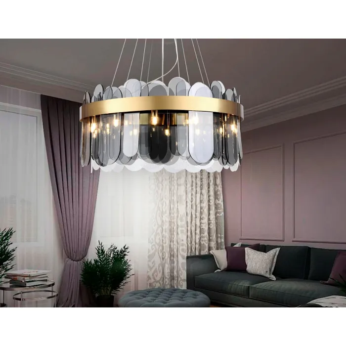Подвесной светильник Ambrella Traditional 14 TR5344 Цвет арматуры золото Цвет плафонов серый от ImperiumLoft