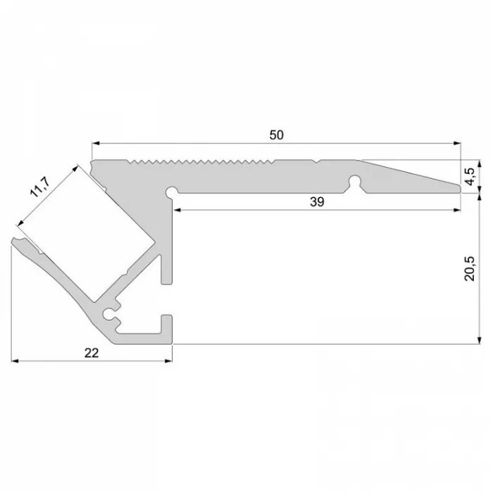 Профиль накладной  Deko-Light AL-01-10 970502 Цвет арматуры серебро от ImperiumLoft