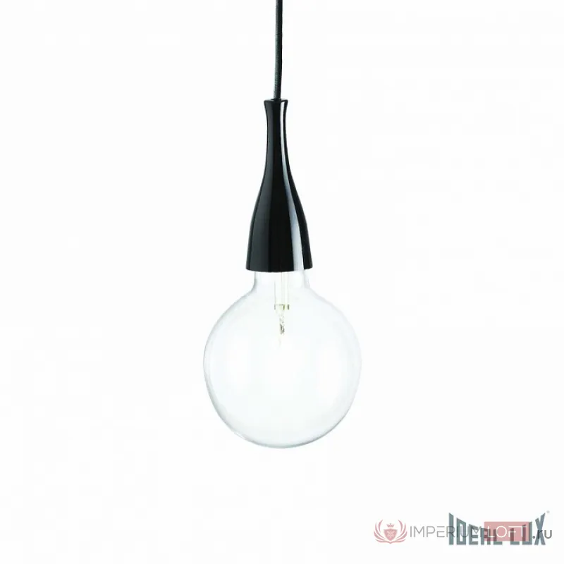 Подвесной светильник Ideal Lux Minimal MINIMAL SP1 NERO Цвет арматуры черный Цвет плафонов прозрачный от ImperiumLoft