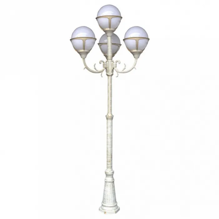 Фонарный столб Arte Lamp Monaco A1497PA-4WG Цвет арматуры золото Цвет плафонов белый от ImperiumLoft