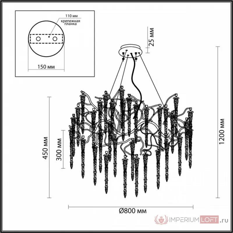 Подвесная люстра Odeon Light Banche 5004/14 от ImperiumLoft