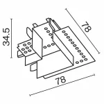 Соединитель угловой L-образный для треков встраиваемых Maytoni Accessories for tracks Radity TRA084CL-12B от ImperiumLoft
