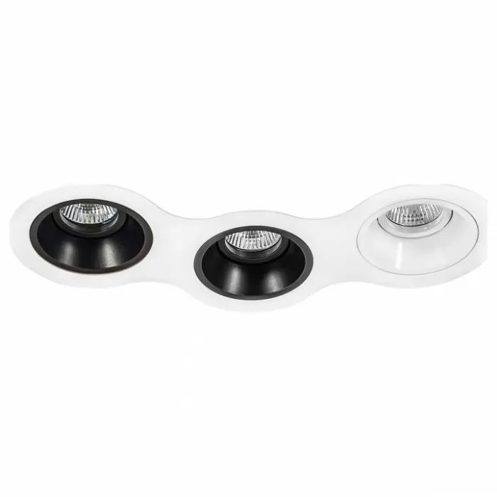 Встраиваемый светильник Lightstar Domino D696070706 цвет арматуры черно-белый от ImperiumLoft