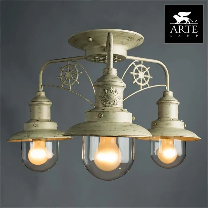 Потолочная люстра Arte Lamp Sailor A4524PL-3WG Цвет арматуры золото Цвет плафонов прозрачный от ImperiumLoft