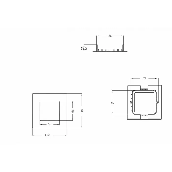 Встраиваемый светильник Donolux DL18451 DL18451/4W White SQ Dim от ImperiumLoft
