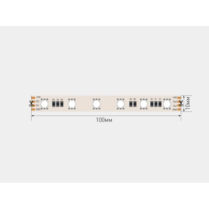 Светодиодная лента SPI, 5050, 60 LED/м, 14,4 Вт/м, 24В , IP20, Цвет: RGB, SWG5PT60-24-14,4-WS2811RGB от ImperiumLoft