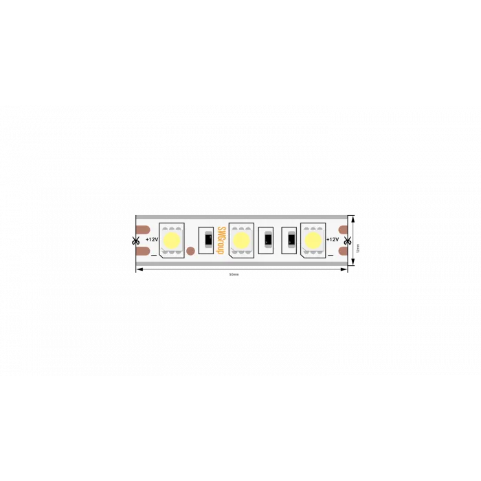 Светодиодная лента 5050, 60 LED/м, 14,4 Вт/м, 12В , IP68, Цвет: Холодный белый, SWG560-12-14.4-W-68-М от ImperiumLoft