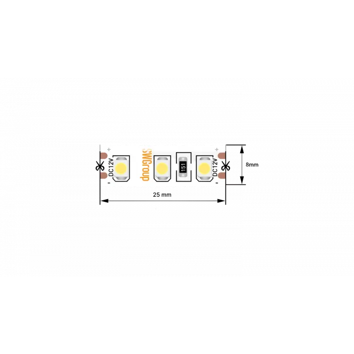 Светодиодная лента 3528, 120 LED/м, 9,6 Вт/м, 12В , IP66, Цвет: Синий, SWG3120-12-9.6-B-66-M от ImperiumLoft
