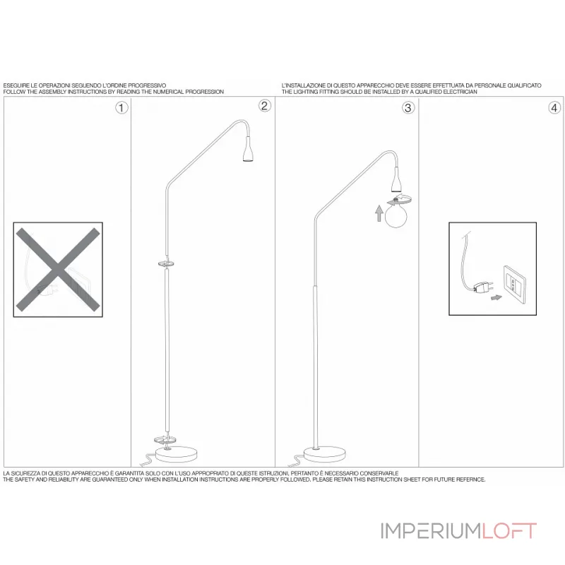 Торшер Ideal Lux Minimal MINIMAL PT1 NERO