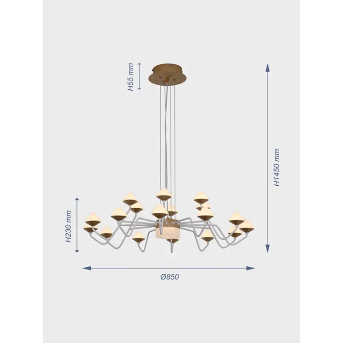 Подвесная люстра VER-2027-12+6 от ImperiumLoft