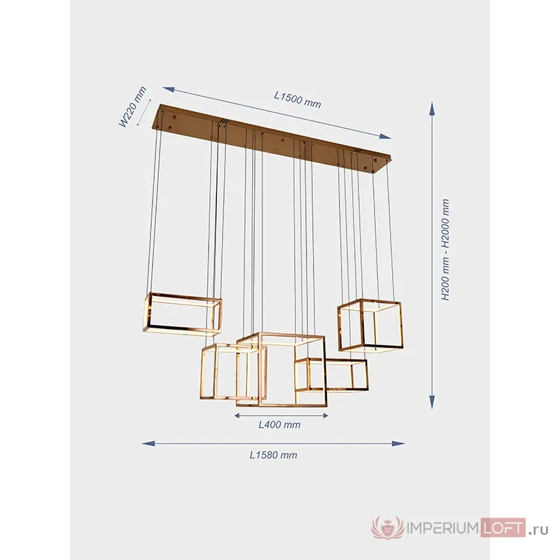 Светильник подвесной VER-6235/1500L от ImperiumLoft