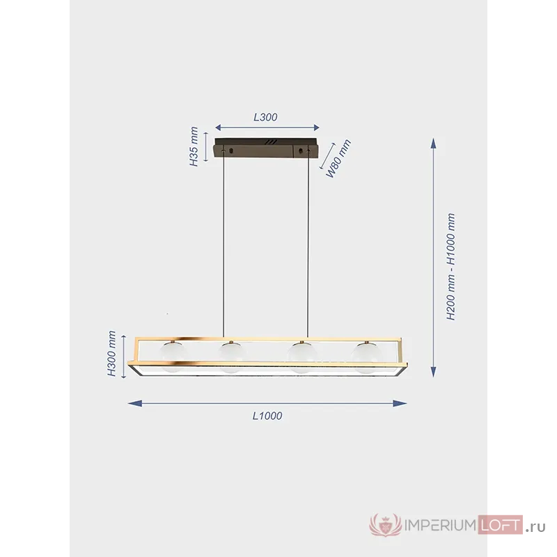 Светильник подвесной VER-7725/1000L от ImperiumLoft