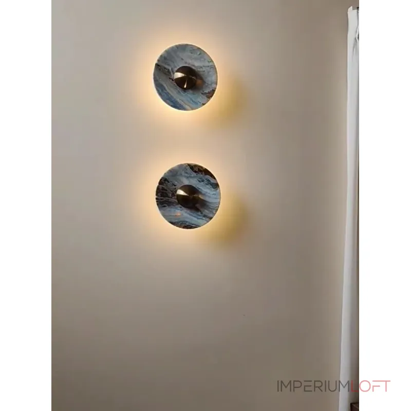 Настенный светильник Geode Glow Silver D30 с мраморным плафоном от VINSA