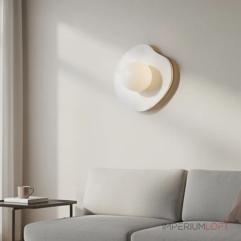 Настенный светильник Silent Pulse White на мраморном основании от VINSA Настенный светильник Silent Pulse White на мраморном основании от VINSA
