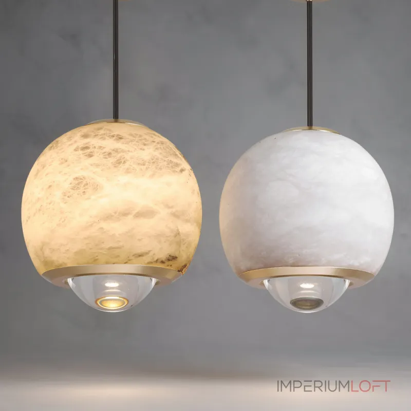 Подвесной светильник HENNEKE MARBLE Cloud Marble A с шарообразным плафоном из натурального мрамора Подвесной светильник HENNEKE MARBLE Cloud Marble A с шарообразным плафоном из натурального мрамора