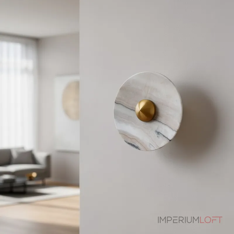 Настенный светильник Silence Stone D25 Gold с мраморным плафоном от VINSA