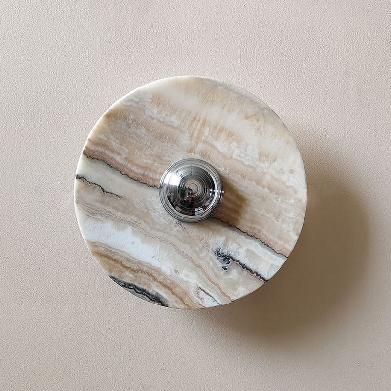 Настенный светильник Silence Stone D30 Silver с мраморным плафоном от VINSA