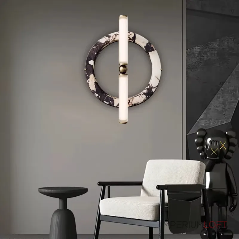 Настенный светильник Circle Intersect C с мраморным плафоном оригинальной формы от VINSA