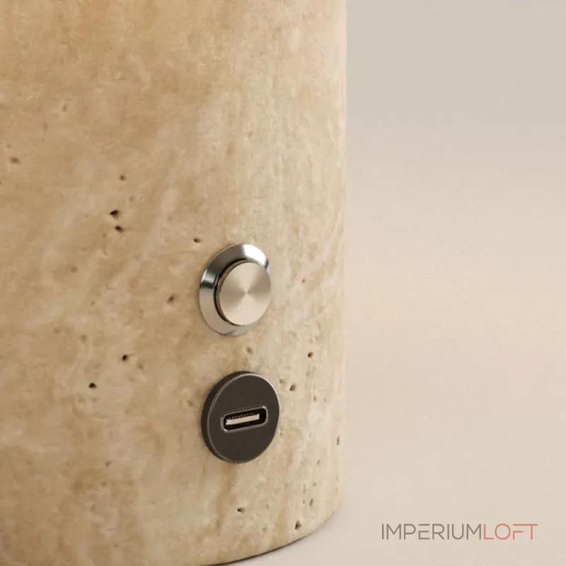 Настольная лампа Travertine Pillar на аккумуляторной батарее от Vinsa